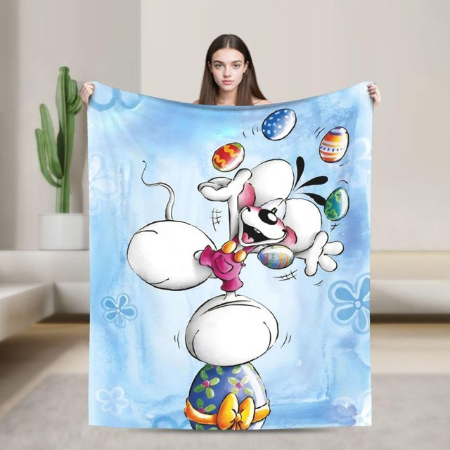 Diddl Plüschdecke aus Flanell für Kinder in Blau, B x H: 75 x 100 cm - Bild 1