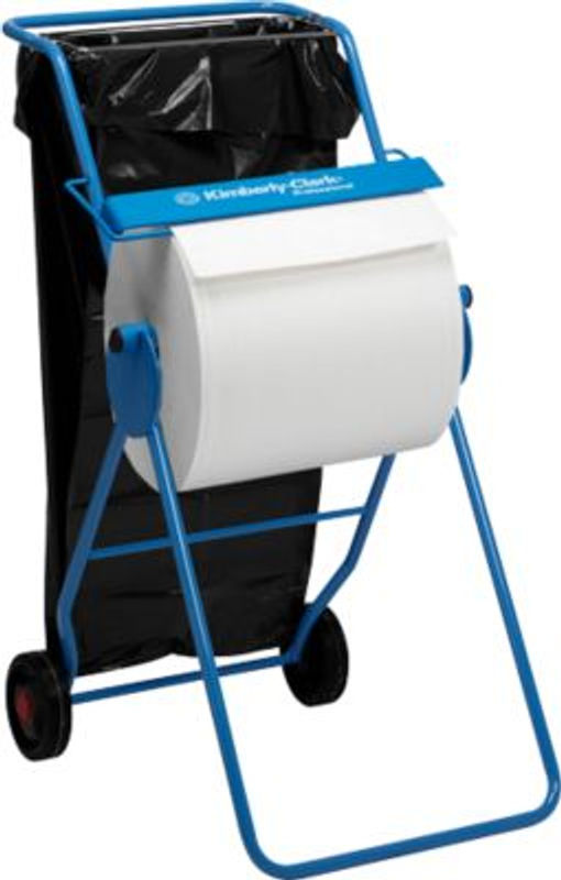 Fahrbarer Bodenständer von Kimberly Clark mit Halterung für Abfallsäcke in Blau, H: 109 cm, B: 50 cm, T: 74 cm - Bild 3
