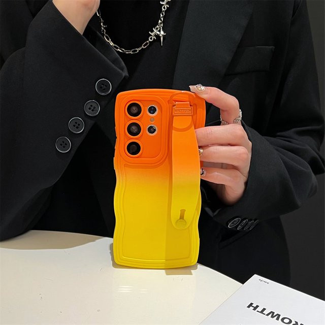 Samsung Handyhülle mit Wellenmuster und Farbverlauf für Galaxy S26 Ultra, S25, S24, S23, S22 Ultra, S24 FE, S26 Plus, A55, A35, A36 in Multicolour - Bild 1