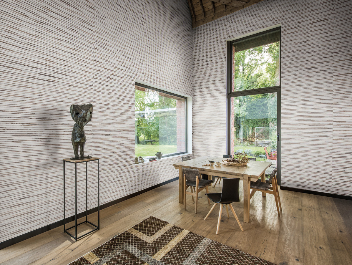 Omexco Tapete SOP1021 Shades of Pale in Beige und Weiß mit abstraktem Streifenmuster aus Vlies - Bild 1