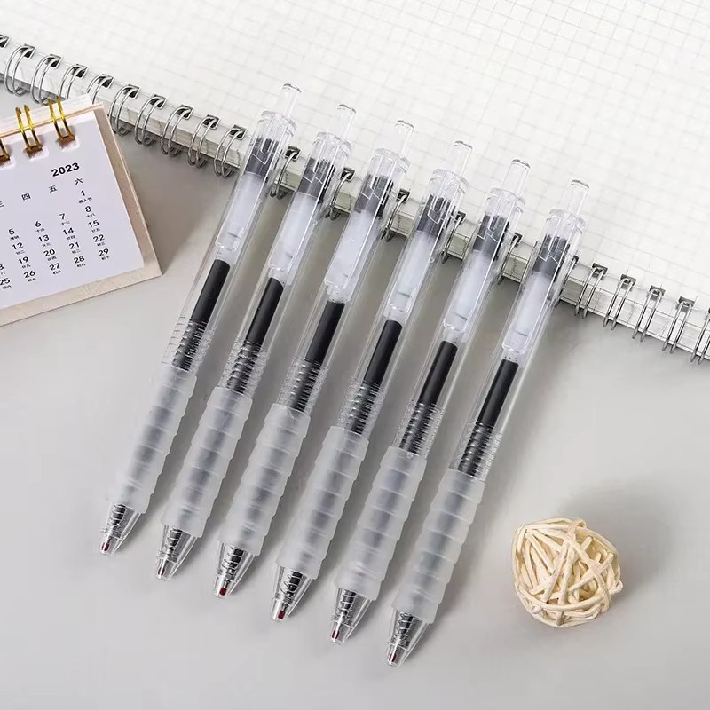 Gelstifte-Set mit 3 Stiften und 20 Nachfüllungen, 0,5 mm Spitze, schnell trocknend, Farben: Schwarz, Rot, Blau, transparentes Design mit weichem Griff - Bild 1
