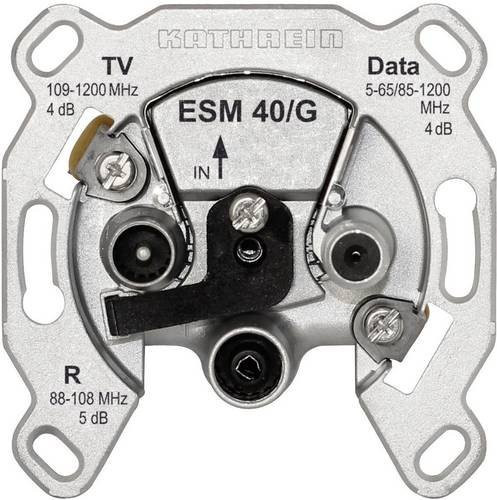 Kathrein ESM 40/G Antennendose für TV, UKW und Data in Silber zur Unterputz-Montage als Einzelanschlussdose - Bild 1