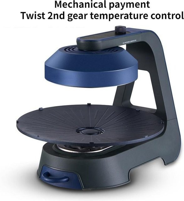 Crown Global Elektrischer BBQ Auto-Drehgrill mit 360 Grad Rotation in Blau - Bild 1