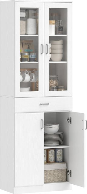 HOMCOM Buffetkast mit 4 Türen, 2 Glastüren, Schubladen und verstellbaren Regalböden - Bild 1
