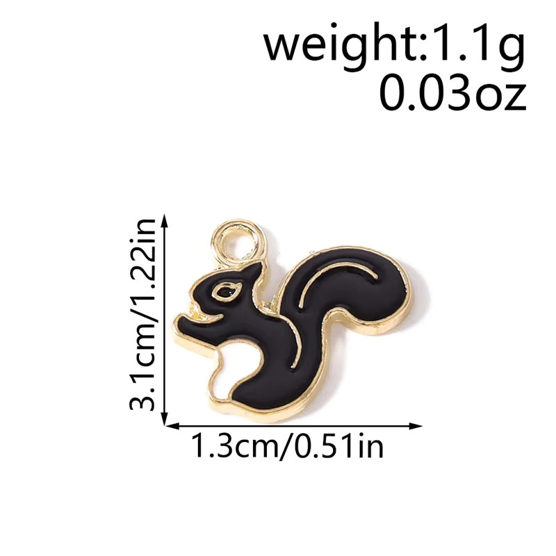 Gritavo Charms, Emaille-Eichhörnchen, Bunt, Unisex, 13 x 31 mm - Bild 2