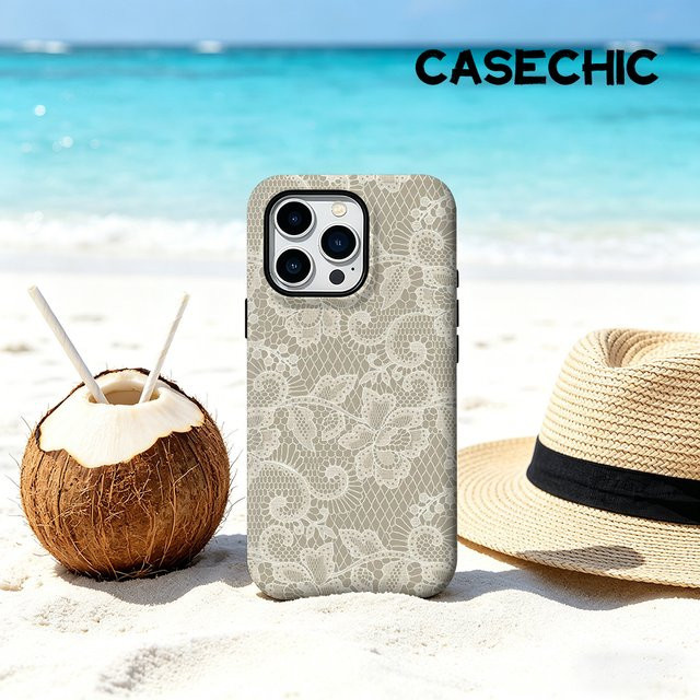 CaseChic MagSafe Schutzhülle für iPhone 17 16 15 14 Plus Pro Max, matte stoßfeste Bumper-Hülle aus hartem PC in Elfenbein/Beige - Bild 1