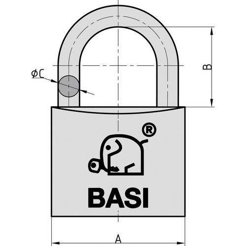 BASI Vorhangschloss AS aus Messing - Bild 2