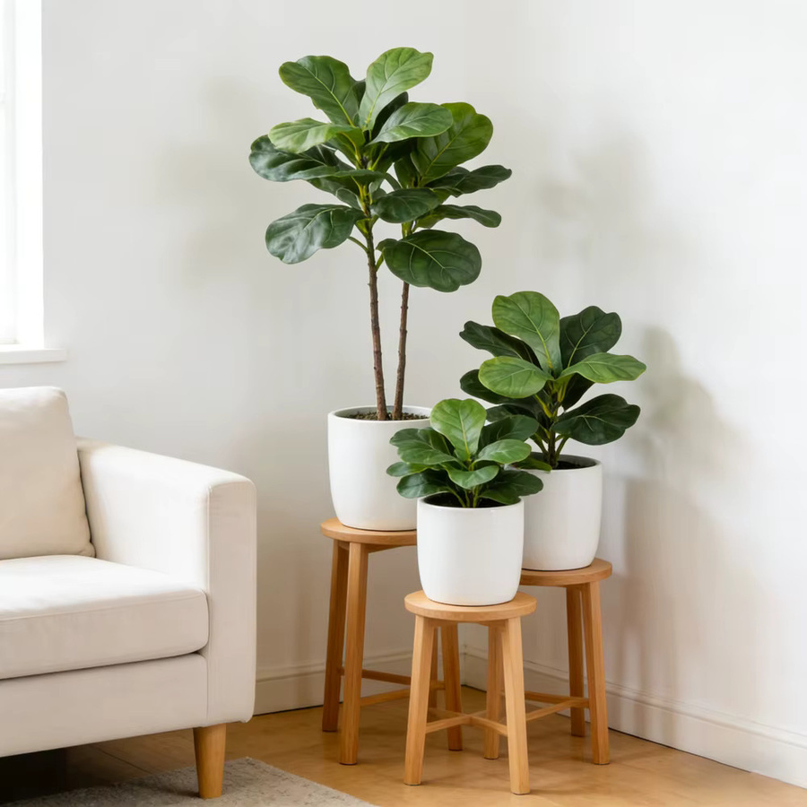 Kmitang Künstliche Banyan-Pflanze in Grün, Realistischer Ficus-Baum aus Kunststoff für Haus und Garten, Höhe: 38 cm bis 70 cm - Bild 3
