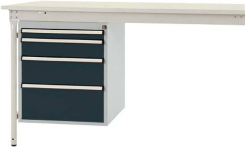 Manuflex ZB4752.7016 Gehäuse-Unterbau stationär in Anthrazit und Weiß mit 4 abschließbaren Schubfächern für Tischtiefe 800 mm, Nutzhöhe: 500 mm - Bild 1