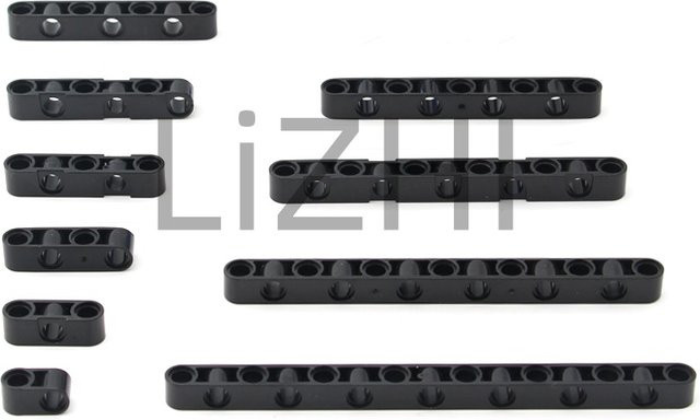 LEGO Liftarm Beam Thick Hole Figure Building Block, Zubehör, Schwarz - Bild 1