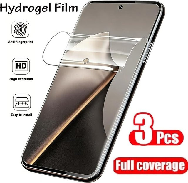 3 Stück Hydrogel-Displayschutzfolie für Vivo V20 V21 V23 V21e V25 V25e Y11 Y12s Y20 Y15s Y55 Y72 Y76 5G, transparent und weich - Bild 1
