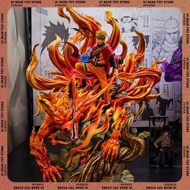Bandai Anime Naruto Figur Uzumaki Naruto PVC Modell Statue Multicolor, Höhe: 43 cm - Bild 1