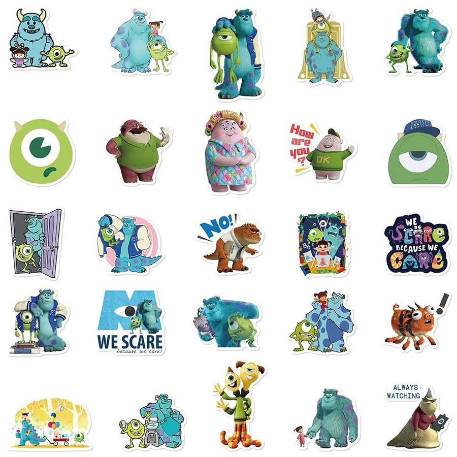 50 Stück Disney Monsters Inc. Aufkleber Set in Multicolor für Notizbücher, Telefone und Dekorationen - Bild 4