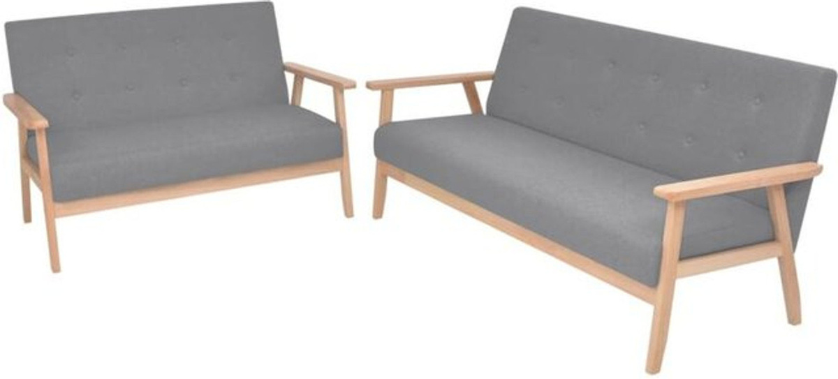 2-tlg. Ecksofa-Set Vidaxl in Grau aus Stoff und Massivholz im skandinavischen Design - Bild 1