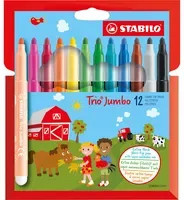 STABILO Trio Jumbo Fasermaler Set mit 12 bunten Farben für Kinder - Bild 1