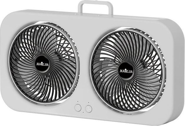 WOVHSTEAR Homey USB-Doppelkopf-Ventilator Grau, 360 Grad drehbar, wiederaufladbar, Wandmontage oder freistehend - Bild 1