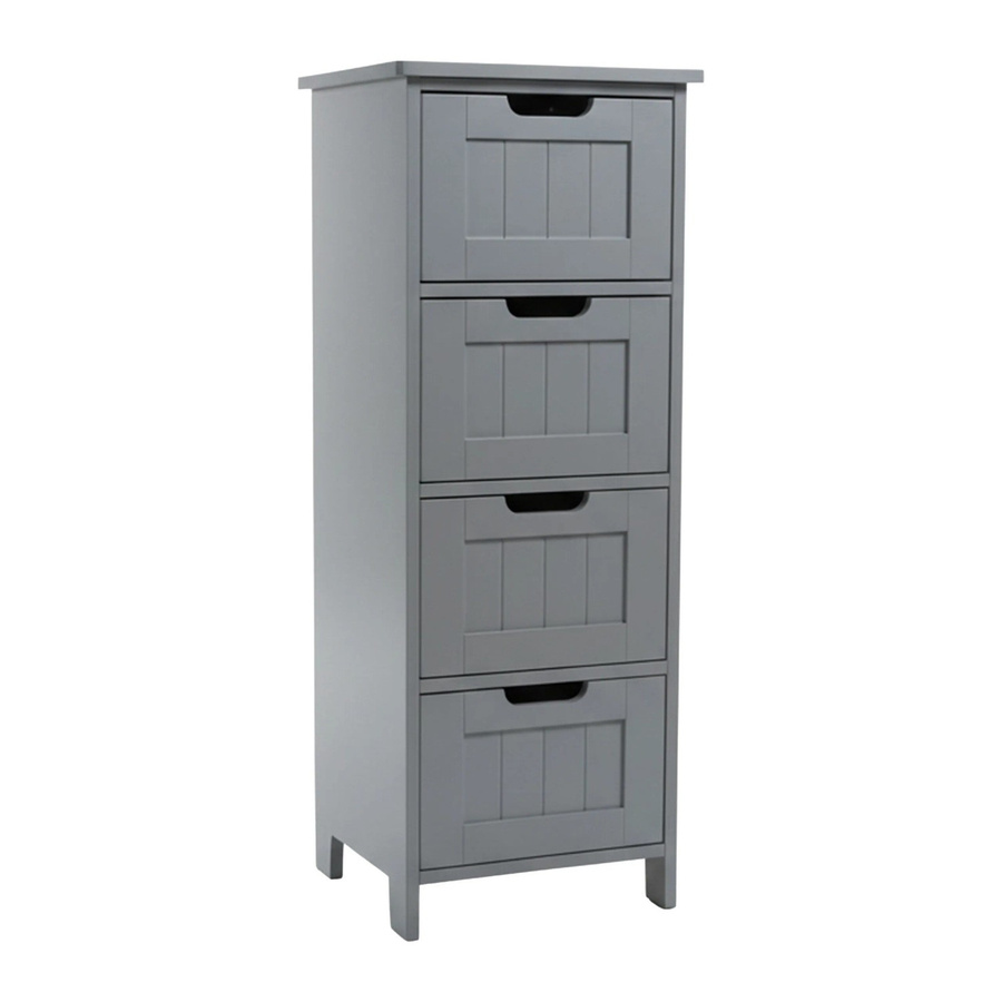 Relaxdays Badezimmerschrank aus MDF in Grau mit 4 Schubladen im Landhausstil, B/T/H: 82 x 30 x 30 cm - Bild 2