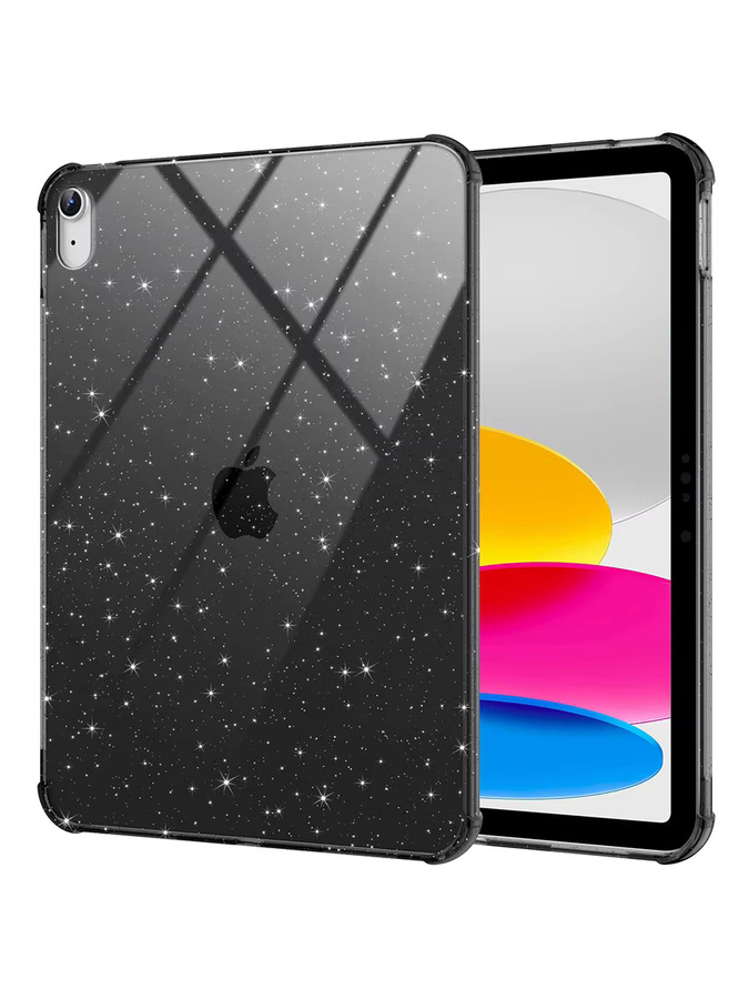 TZION TPU Schutzhülle mit Air Bumper für Apple iPad in Schwarz Glitzer - Bild 6