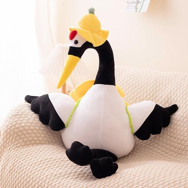 Niedliche Simulation Rothaubenkranich Puppe Plüschtier, Vogel, Schwan, gelb - Bild 1