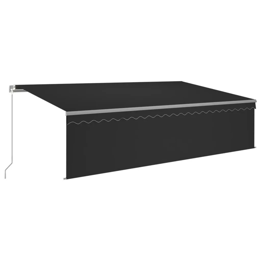 Furnicato Markise manuell einziehbar mit Rollo aus Aluminium und Polyester in Anthrazit, Breite: 500 cm, Tiefe: 300 cm - Bild 2
