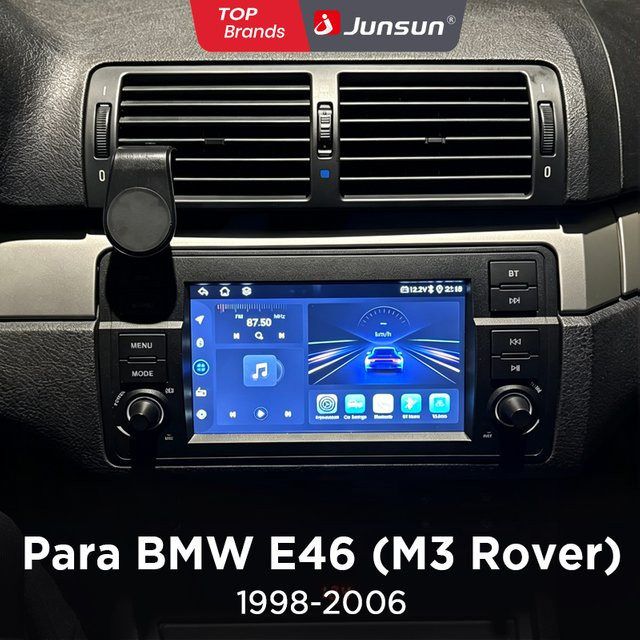Junsun Android Autoradio für BMW E46 M3 318 320 325 330 335 mit 7 Zoll Touchscreen, Wireless CarPlay, Android Auto, WiFi, GPS, Bluetooth und 4G-LTE in Schwarz - Bild 1