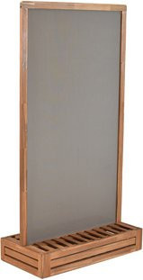 Merxx Sichtschutz Paravent aus Akazienholz mit Textilbespannung in Braun, B/T/H: 90 x 45 x 171 cm - Bild 1