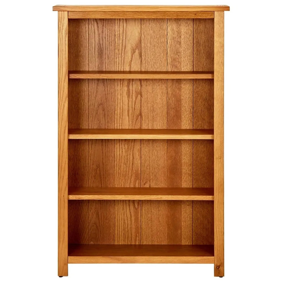 vidaXL Bücherregal aus Massivholz in Eiche Optik mit 4 Fächern, B/T/H: 70 x 22 x 110 cm - Bild 2