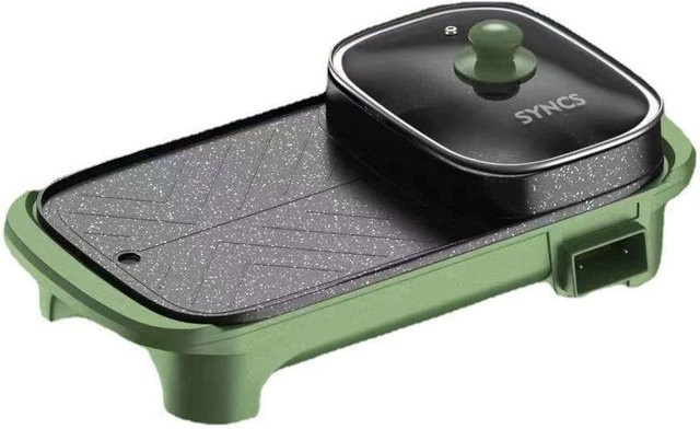 YiLiang Multifunktionale 2-in-1 Elektrogrillpfanne und Hot Pot in Schwarz - Bild 1