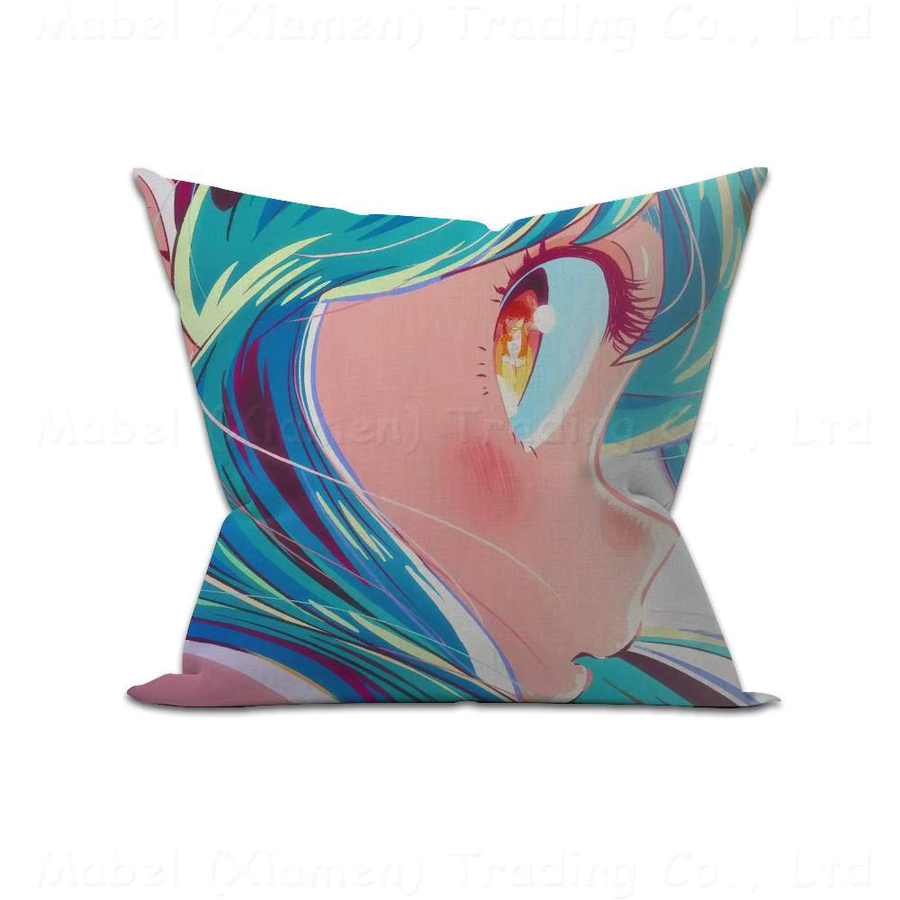 Personalisierter Urusei Yatsura Anime Kissenbezug für das Kinderzimmer, quadratisch, Mehrfarbig, Breite: 30 cm, Höhe: 30 cm - Bild 4