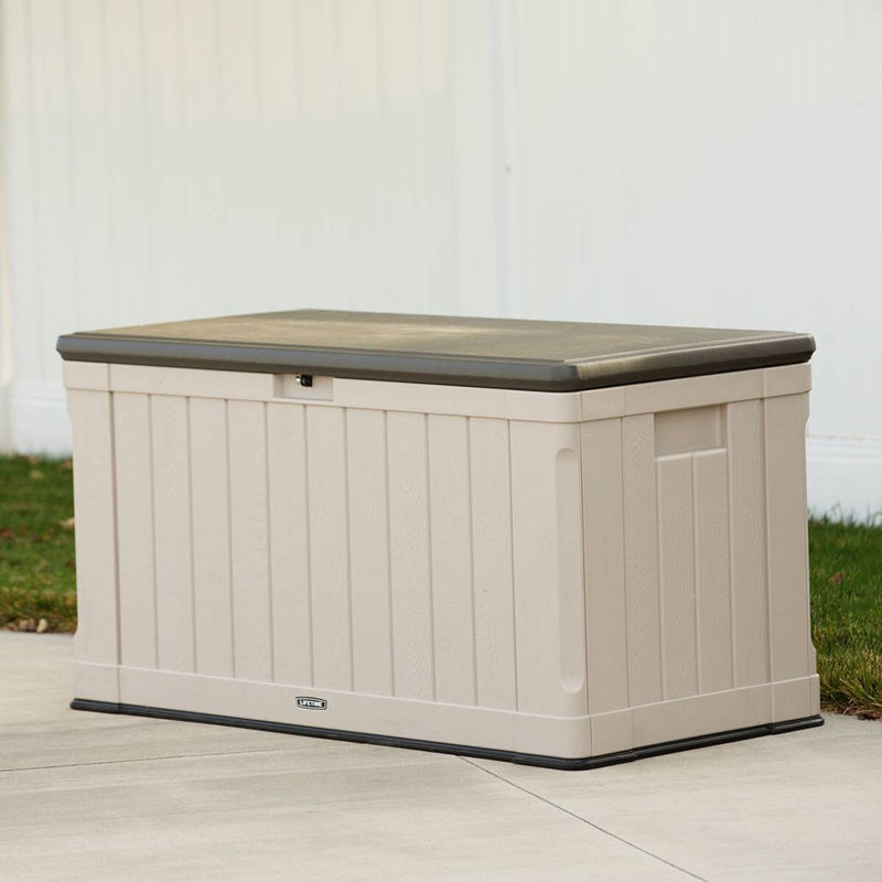 Lifetime Kissenbox Harmony Gartenbox aus Kunststoff, 440 l, grau, B/T/H: 128 x 64 x 67 cm - Bild 7