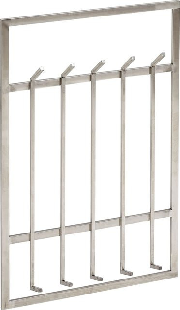 Wandgarderobe FineBuy aus Metall in Silber, moderne Hakenleiste für den Flur, Breite: 100 cm - Bild 1