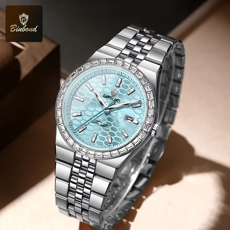 BINBOND Armbanduhr Quarz, Edelstahl, Blau, Herren - Bild 3
