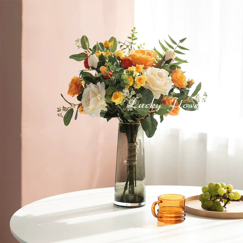 Künstlicher Blumenstrauß Lucky Flower in Lila und Multicolour als moderne Tischdekoration für Hochzeiten und Wohnräume - Bild 4