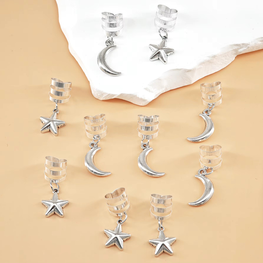 Haarringe Stern-Mond, Damen - Bild 2