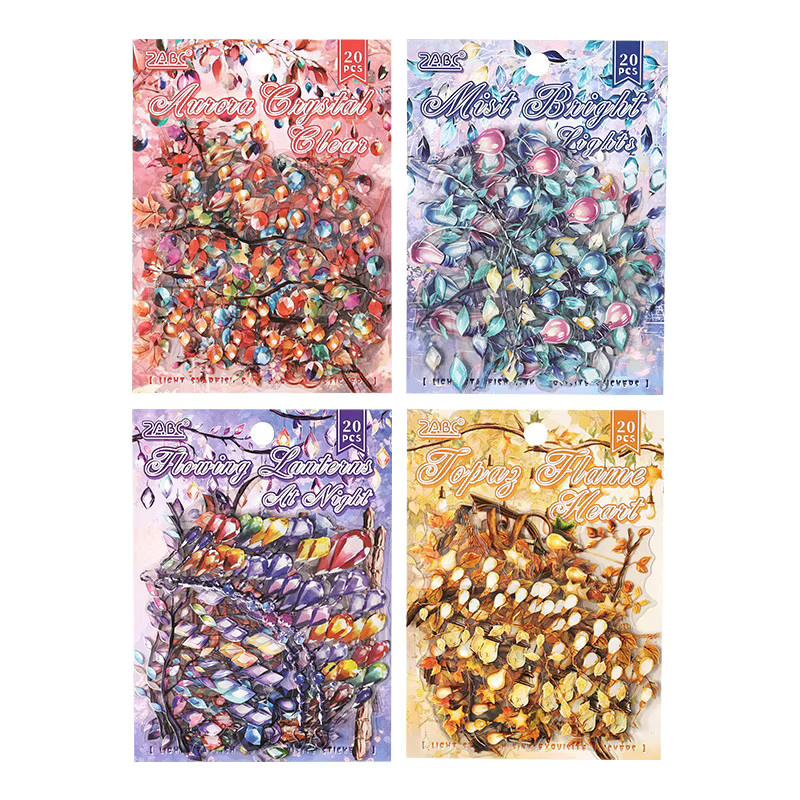 20-teiliges INS-Aufkleberpaket mit Beleuchtungsthema in Multicolour für DIY-Tagebuch und Scrapbooking aus Papier - Bild 3