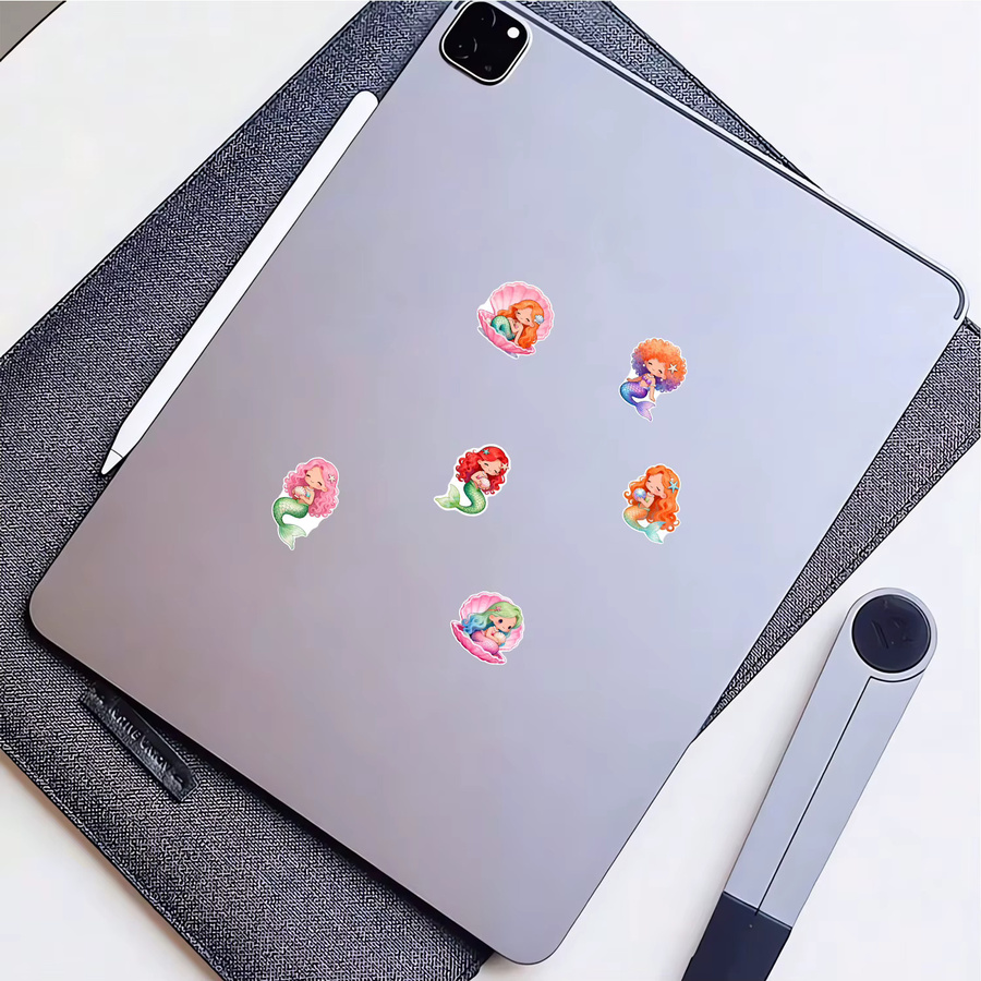 500 bunte Meerjungfrauen Aufkleber mit Cartoon-Motiven für Deko und Geschenkverpackungen, 1 Rolle, Mehrfarbig - Bild 2