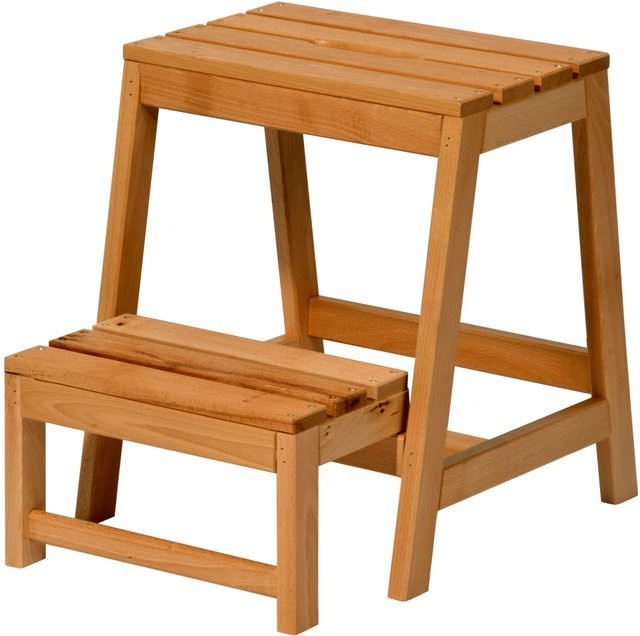 dobar Multifunktions-Hocker aus massiver Buche, naturbraun - Bild 1