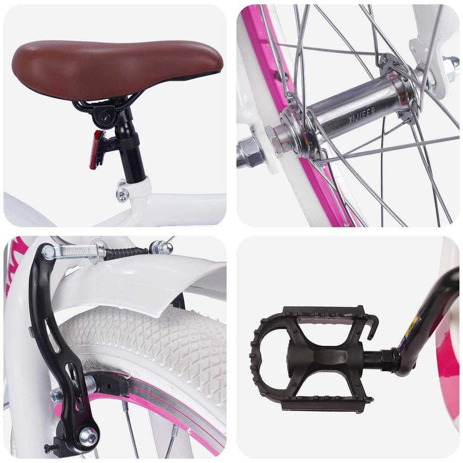 vidaXL Kinderfahrrad 18 Zoll Weiß für 5-7 Jahre Alt - Bild 2