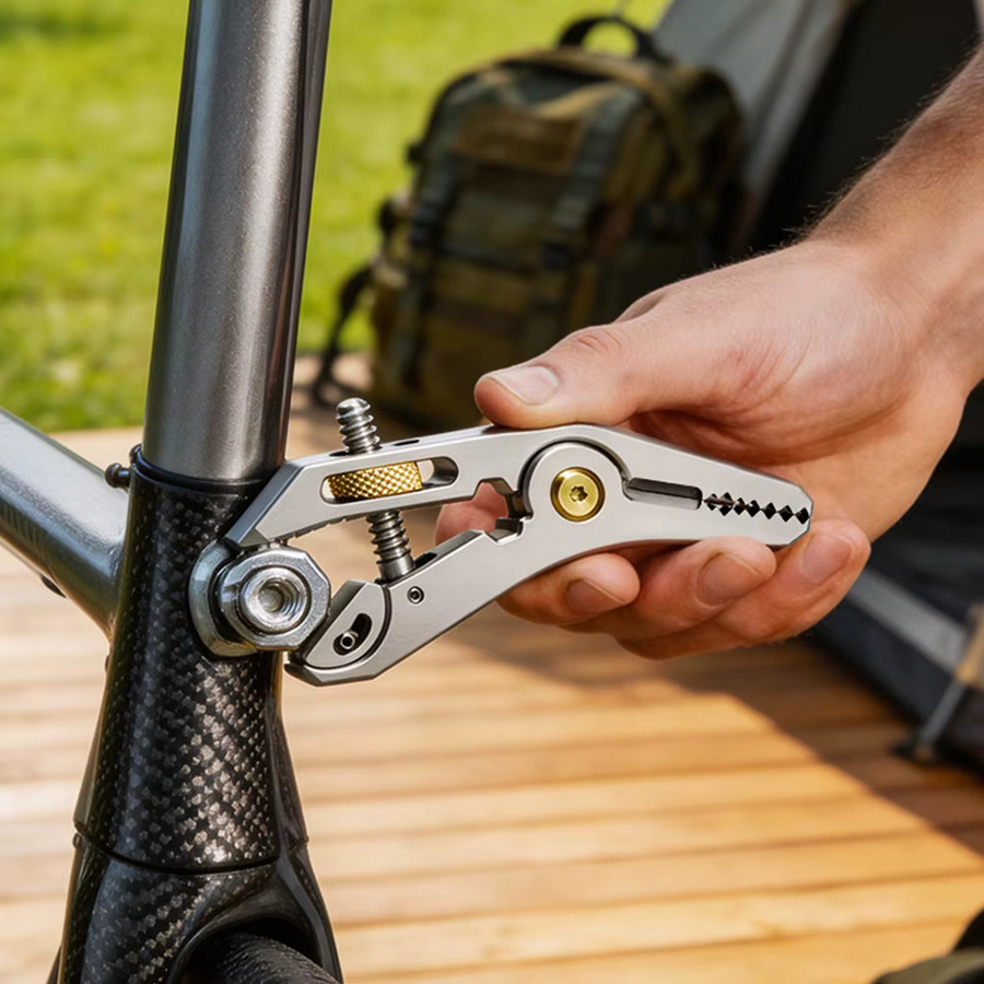 GeneTac 5-in-1 Multifunktions-Taschenwerkzeug aus Edelstahl in Silber als EDC Überlebensausrüstung für Camping, Outdoor und Heimreparaturen - Bild 5