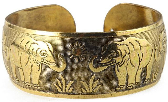 Lucky Star Jewelry Armreif Bronze, Blume, Elefant, Zirkonia, brown, Damen - Bild 1