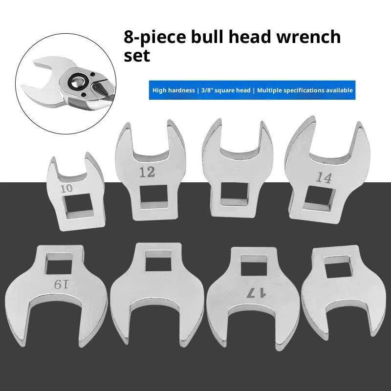 8-teiliges Bull-Head Ratschenschlüssel-Set mit 3/8 Zoll Antrieb, L-förmige Hornschlüssel mit austauschbarem Griff - Bild 2
