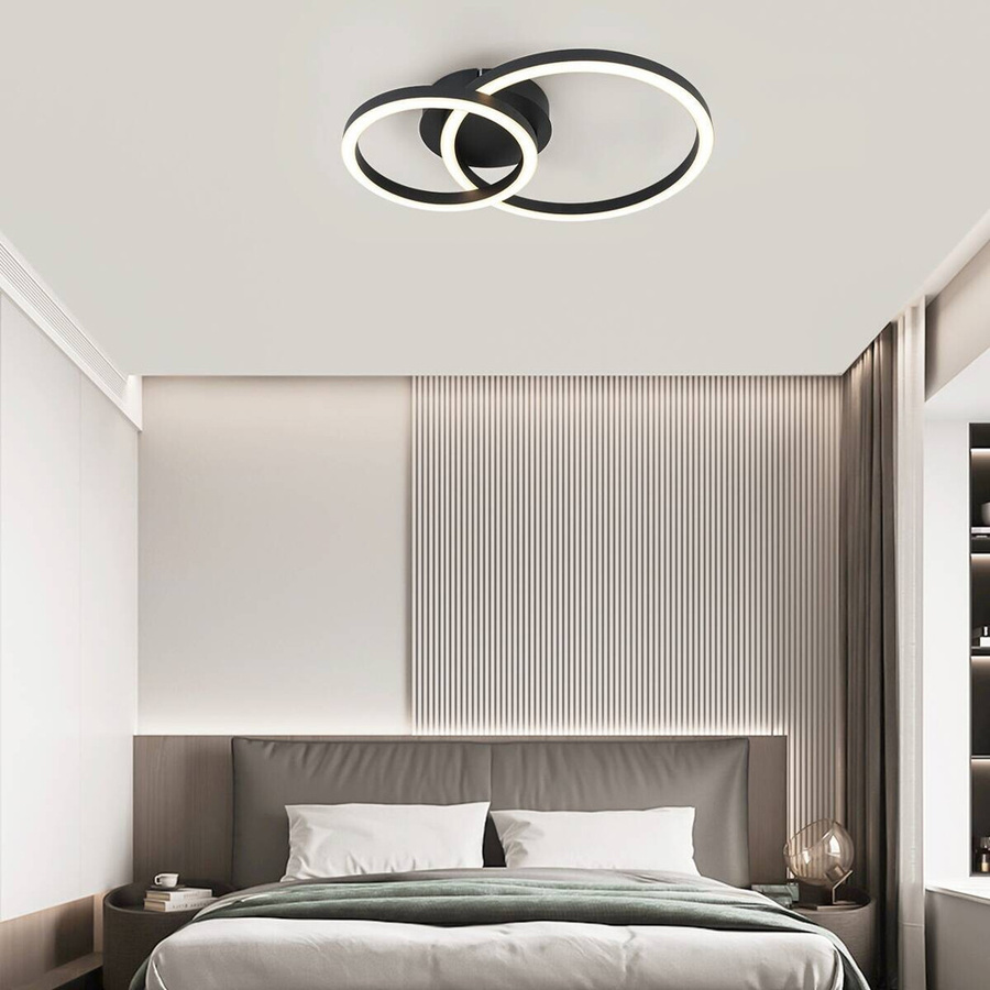 Pocoline LED-Deckenleuchte Marcel in Schwarz mit modernem Design, B/H/L: 42 x 7,5 x 30 cm - Bild 3