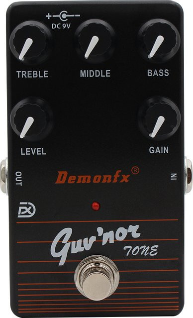 Demonfx GUVNOR Tone Gitarreneffektpedal Distortion in Schwarz basierend auf M-SHALL GUV'NOR - Bild 1