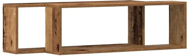 vidaXL Wandregale 2er Set aus Holzwerkstoff in Altholz-Optik, Farbe Braun, B/T/H: 80 x 15 x 26 cm - Bild 1