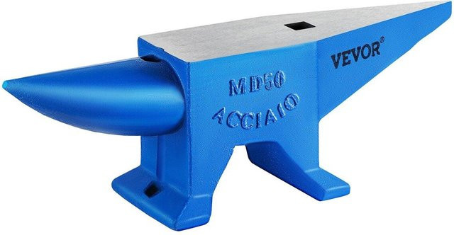 Einhorn Amboss aus Gusseisen mit rundem und quadratischem Loch, 50 kg, Blau - Bild 1