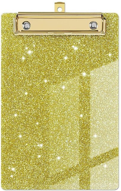 Glitzer Klemmbrett A4 in Gold aus Kunststoff für Büro und Schule - Bild 1