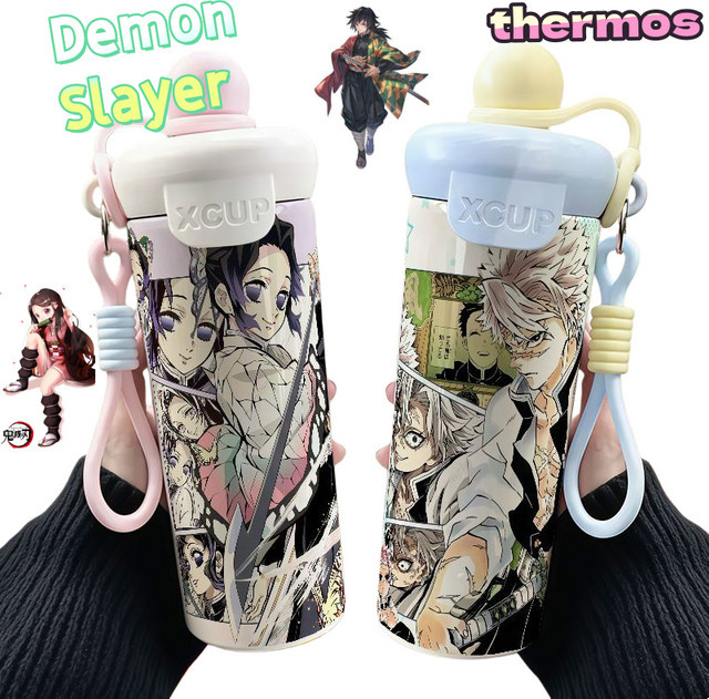 Bandai Demon Slayer Edelstahl Isolierbecher mit Cartoon-Design in Multicolour - Bild 1