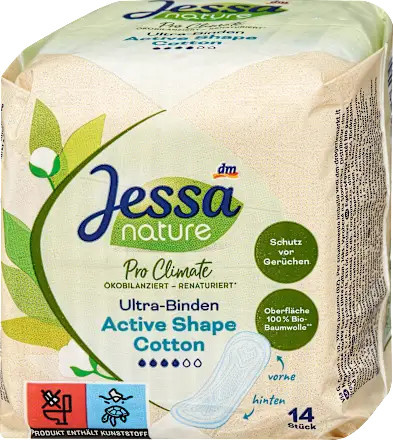 Jessa Ultra-Binden Active Shape Cotton Pro Climate, 14 St - Bild 1