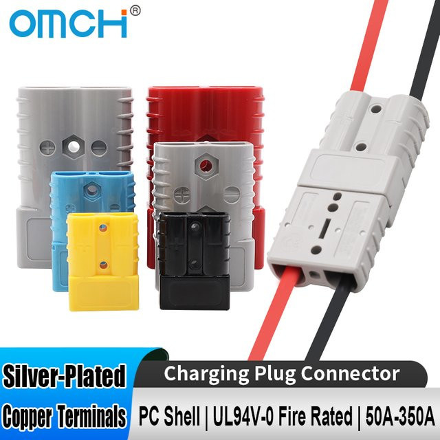 OMCH Schnellverbinder Batterieanschluss mit versilberten Kupferklemmen in Grau - Bild 1