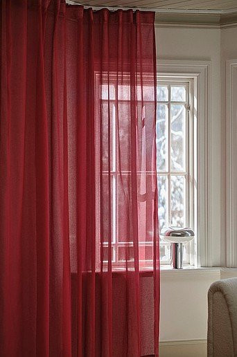 Jotex CORINNE Voile-Gardine extra breit, rot, transparent, Höhe: 280 cm - Bild 1